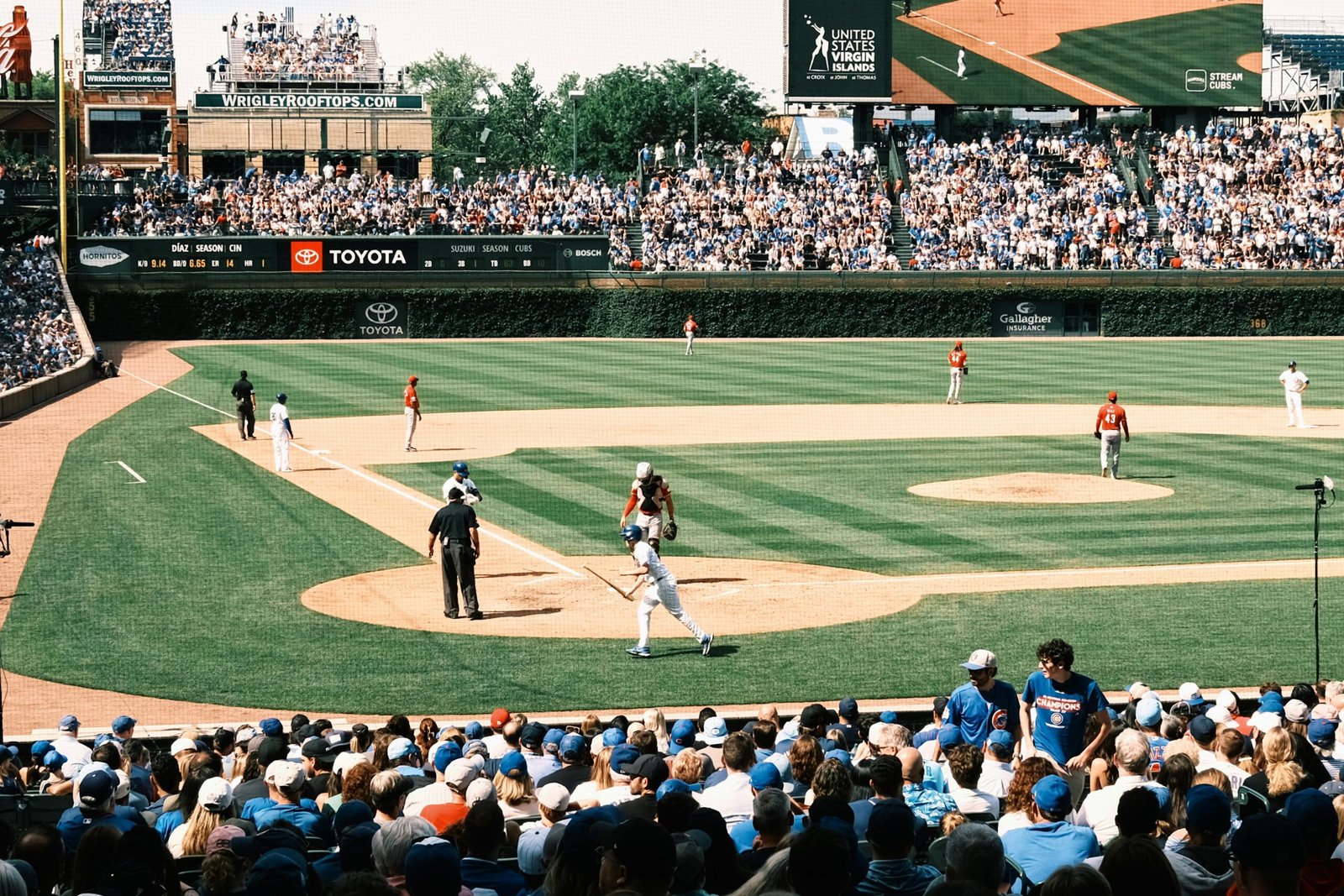 Baseball field action representing MLB The Show 26 pitching mechanics