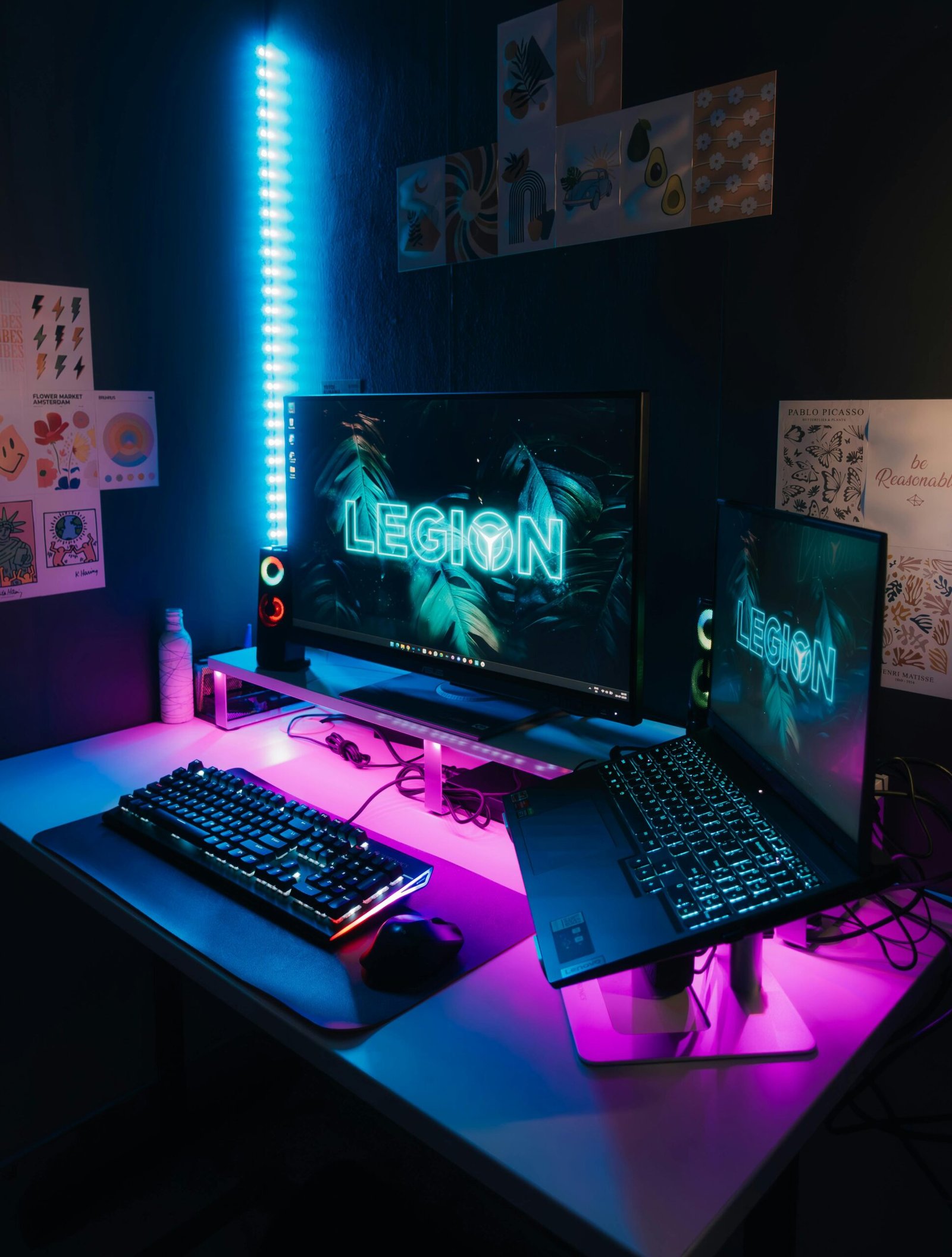 Competitive PC gaming setup representing Valorant ranked play
